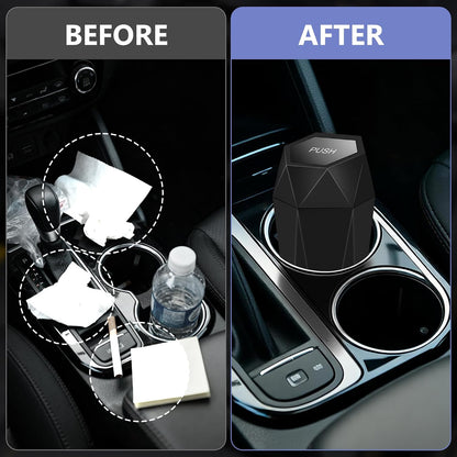 Car Trash Can with Lid, Leakproof, 15 Trash Bags, Black, 1 Pack