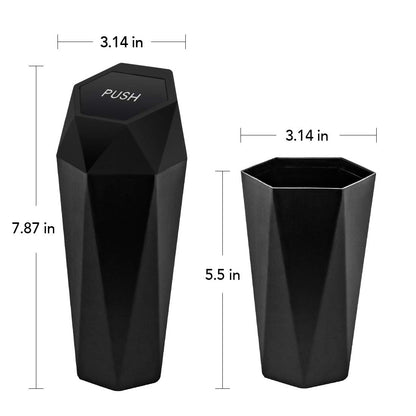 Car Trash Can with Lid, Leakproof, 15 Trash Bags, Black, 1 Pack